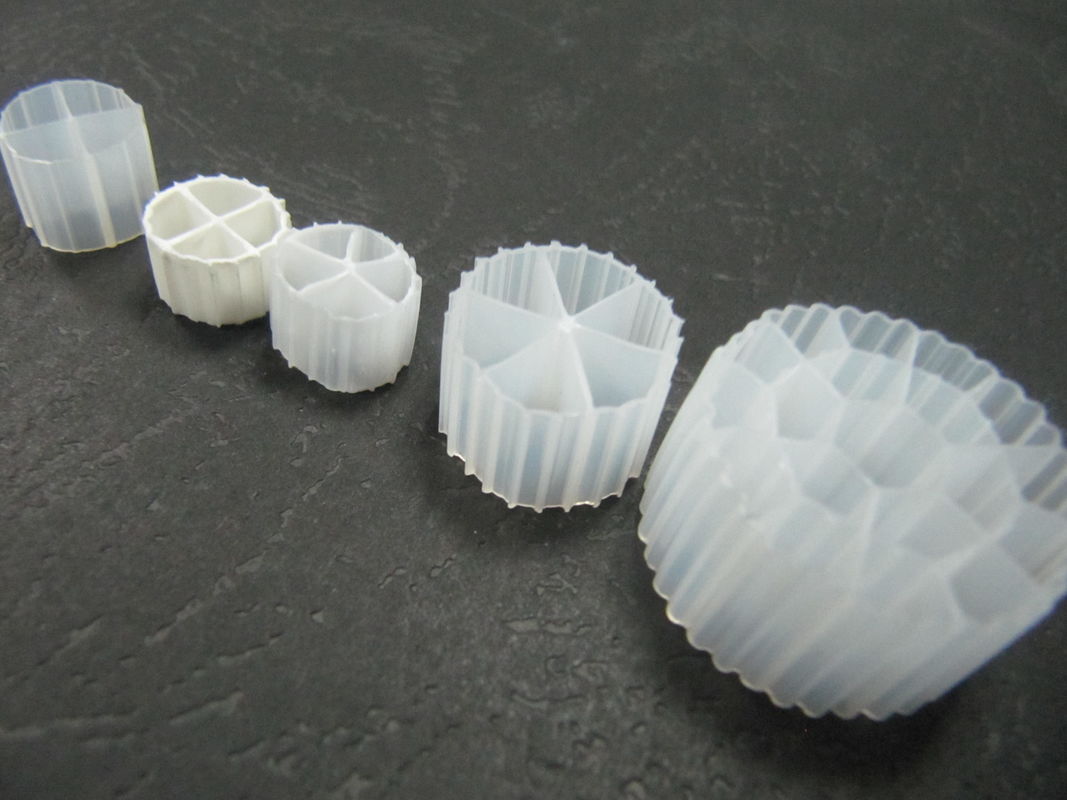 表面面積が良い MBBR フィルターメディア 白色と純 HDPE 材料 RAS