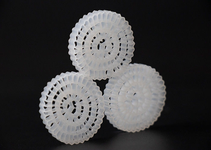 ヴァージンHDPE素材 MBBR バイオメディア 白色 そして 25*4mm サイズ 高面积 MBBR